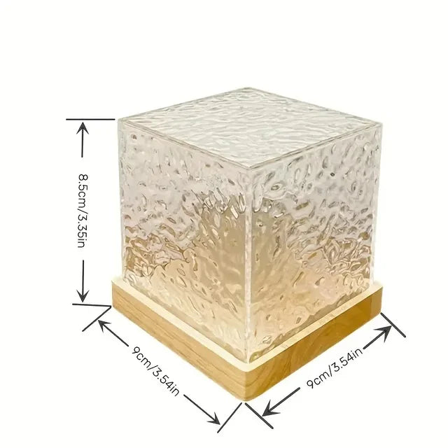 Rotating water ripple nightlight Creative bedside flame ambiance light Romantic Starry projection light